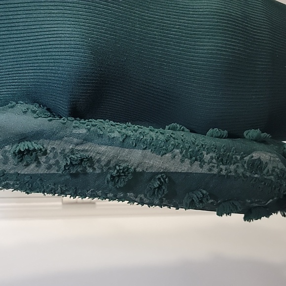 Green High Neck Ribbed Long Sleeve Sweater Fitted Stretchy  Midi Dress Small - Picture 3 of 9